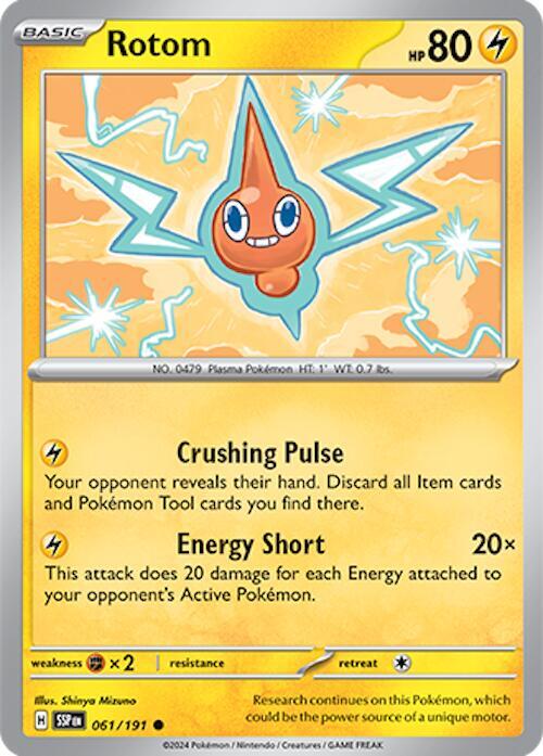 Rotom 061/191 Common Surging Sparks Pokémon card