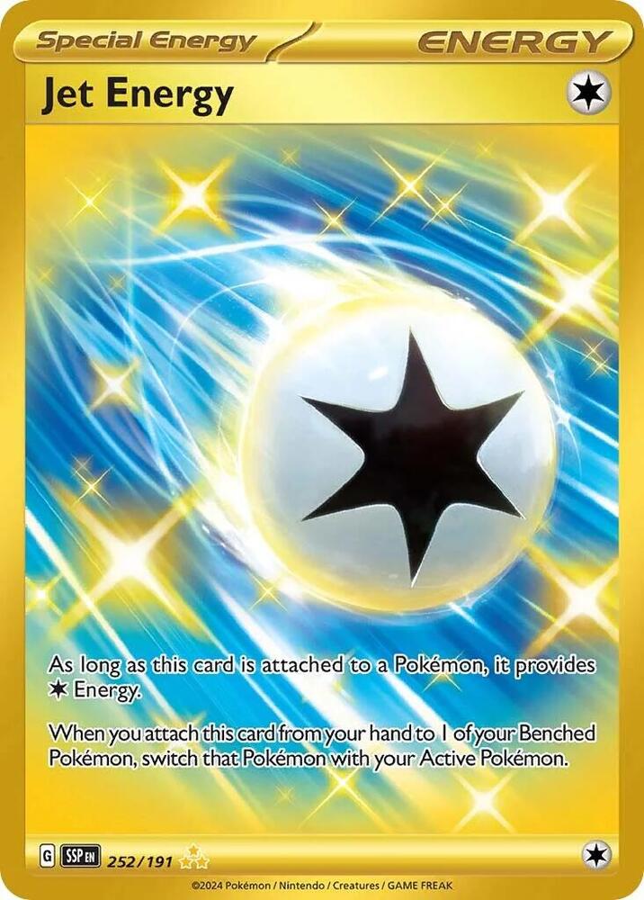 Jet Energy 252/191 Hyper Rare Surging Sparks Pokémon card