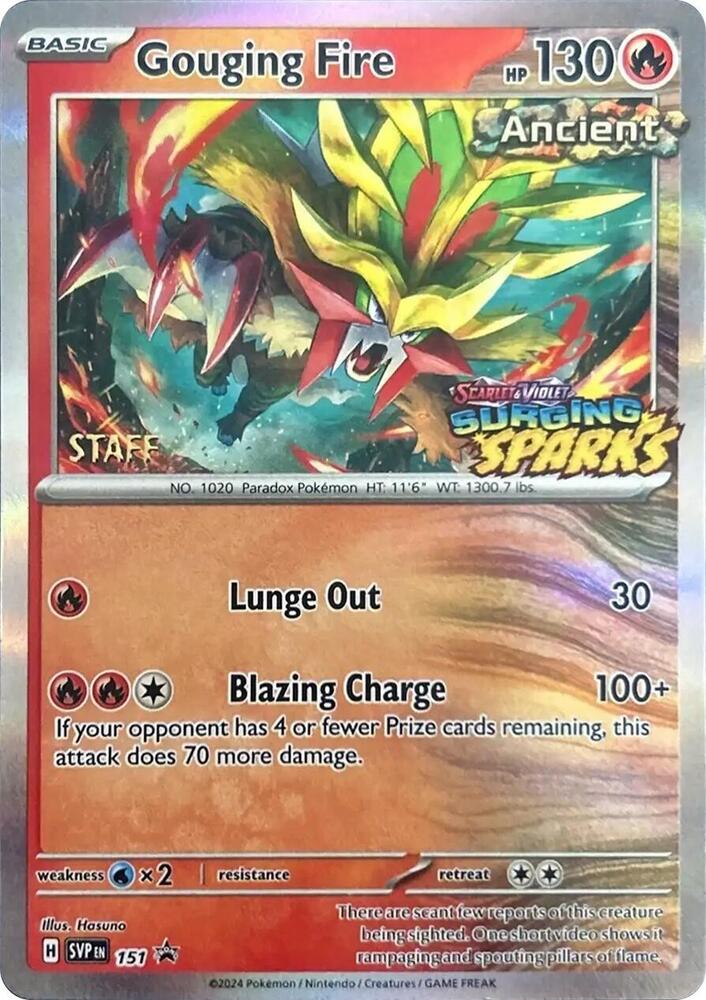 Gouging Fire - 151 (Staff) - 151 Promo SV: Scarlet & Violet Promo Cards