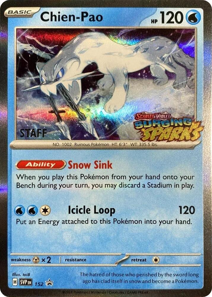 Chien-Pao - 152 (Staff) - 152 Promo SV: Scarlet & Violet Promo Cards