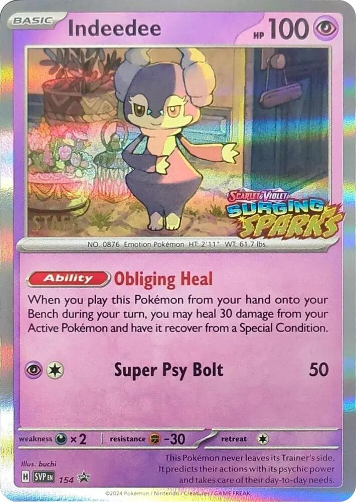Indeedee - 154 (Staff) - 154 Promo SV: Scarlet & Violet Promo Cards