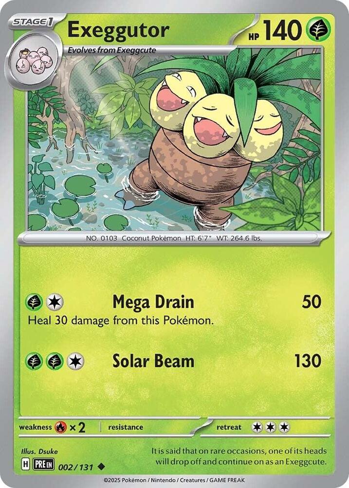 Exeggutor 002/131 Uncommon Prismatic Evolutions Pokémon card