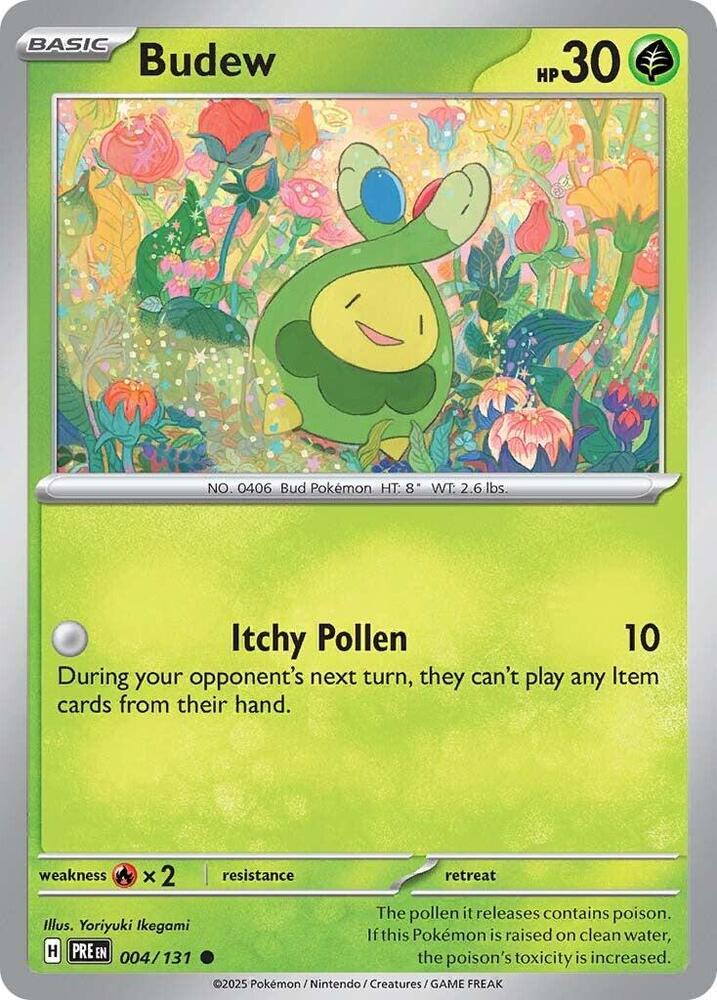 Budew 004/131 Common Prismatic Evolutions Pokémon card