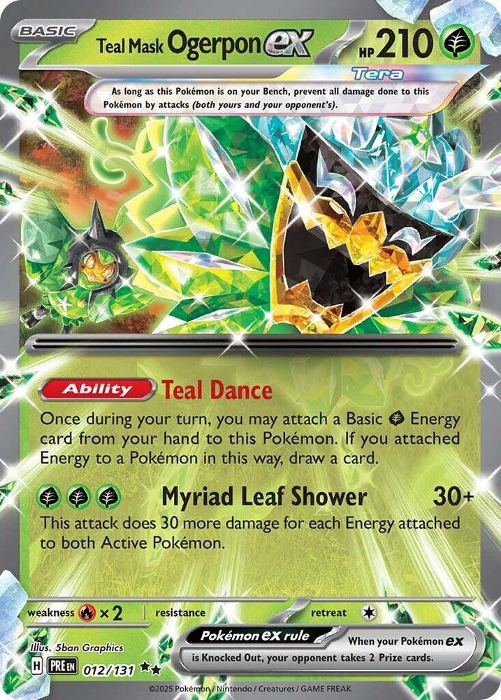 Teal Mask Ogerpon ex - 012/131 Double Rare SV: Prismatic Evolutions