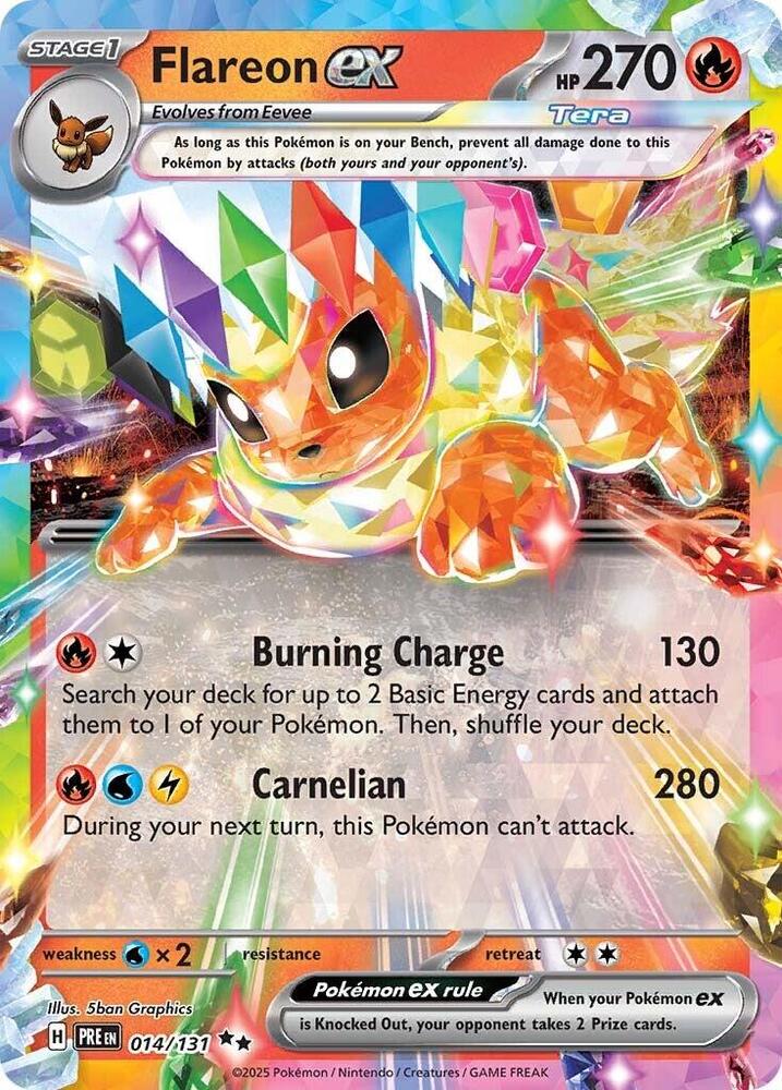 Flareon ex - 014/131 014/131 Double Rare Prismatic Evolutions Pokémon card
