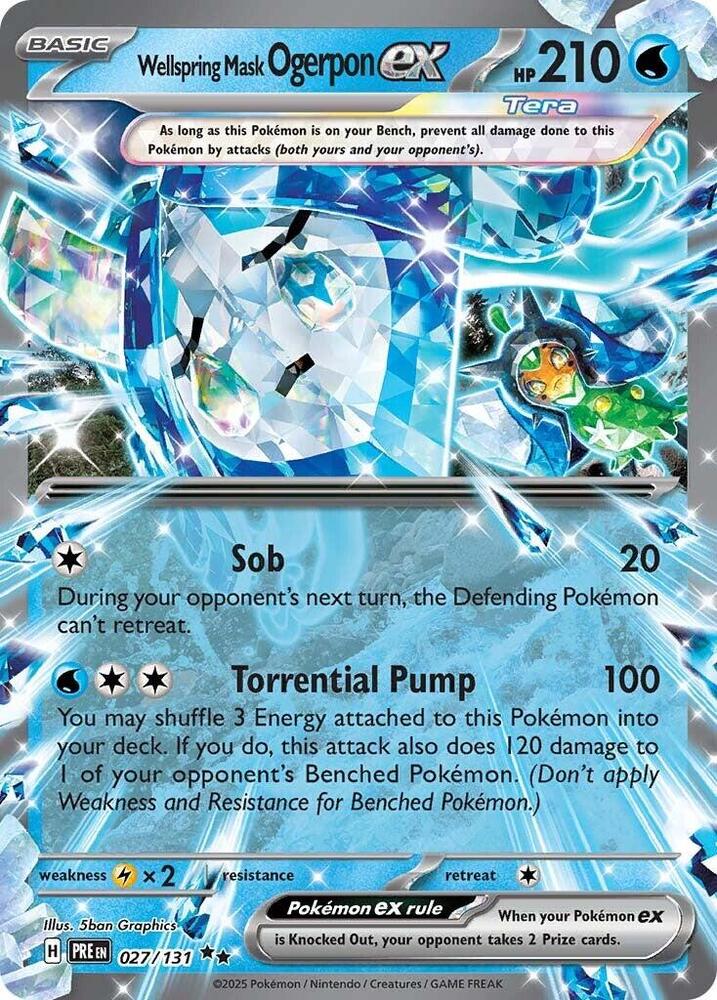 Wellspring Mask Ogerpon ex - 027/131 027/131 Double Rare Prismatic Evolutions Pokémon card