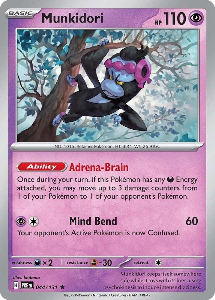 Munkidori 044/131 Rare Prismatic Evolutions Pokémon card