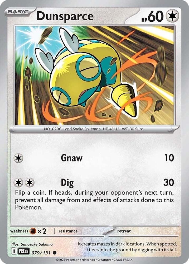 Dunsparce 079/131 Common Prismatic Evolutions Pokémon card