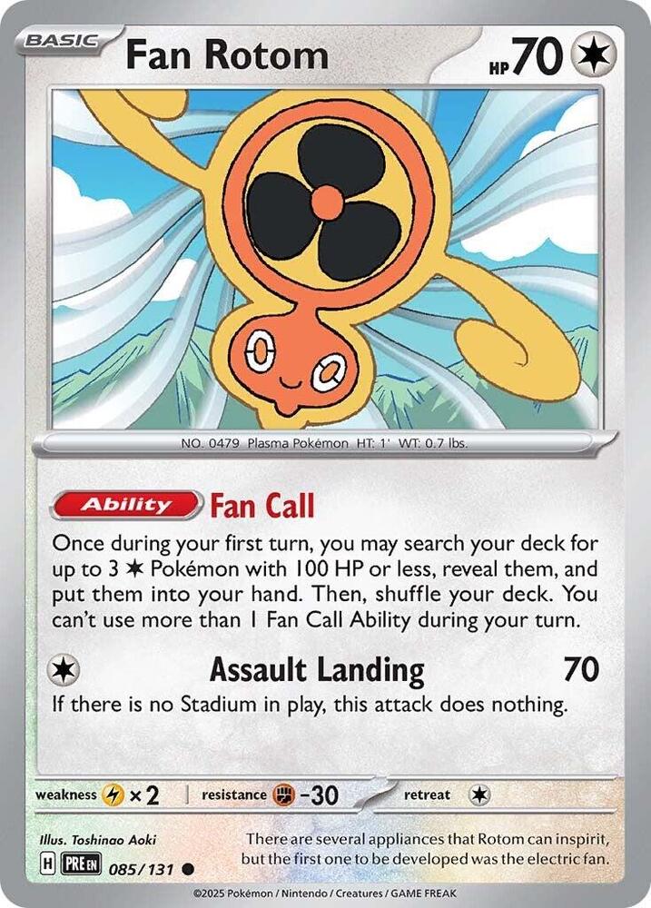 Fan Rotom 085/131 Common Prismatic Evolutions Pokémon card