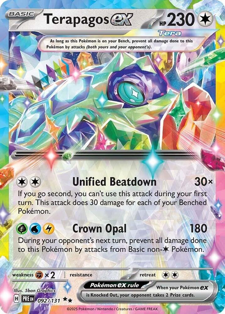 Terapagos ex - 092/131 092/131 Double Rare Prismatic Evolutions Pokémon card