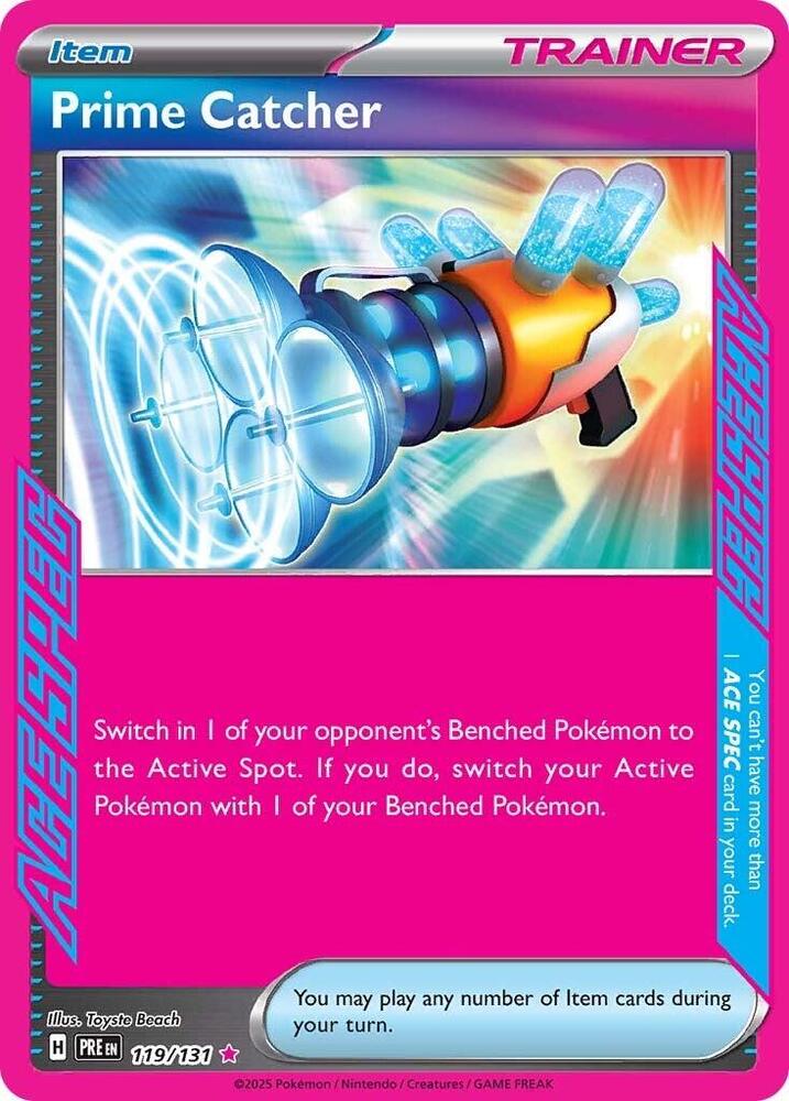Prime Catcher 119/131 ACE SPEC Rare Prismatic Evolutions Pokémon card