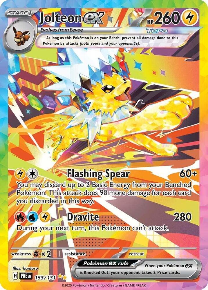Jolteon ex - 153/131 153/131 Special Illustration Rare Prismatic Evolutions Pokémon card