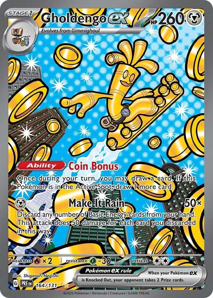 Gholdengo ex 164/131 Special Illustration Rare Prismatic Evolutions Pokémon card