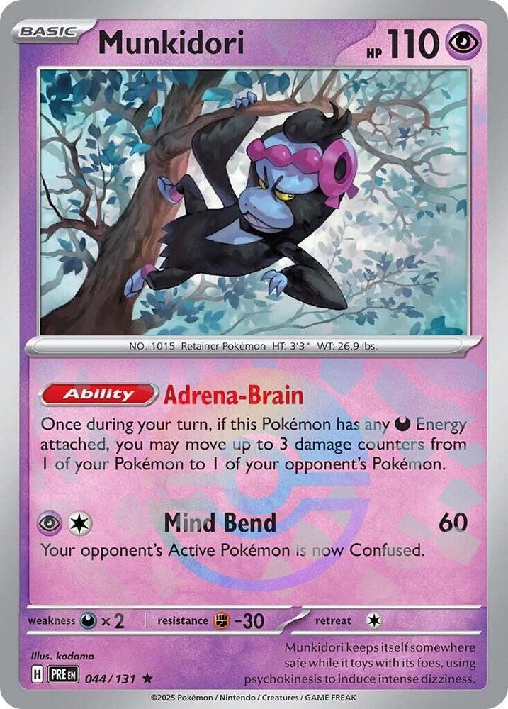 Munkidori (Poke Ball Pattern) 044/131 Rare Prismatic Evolutions Pokémon card