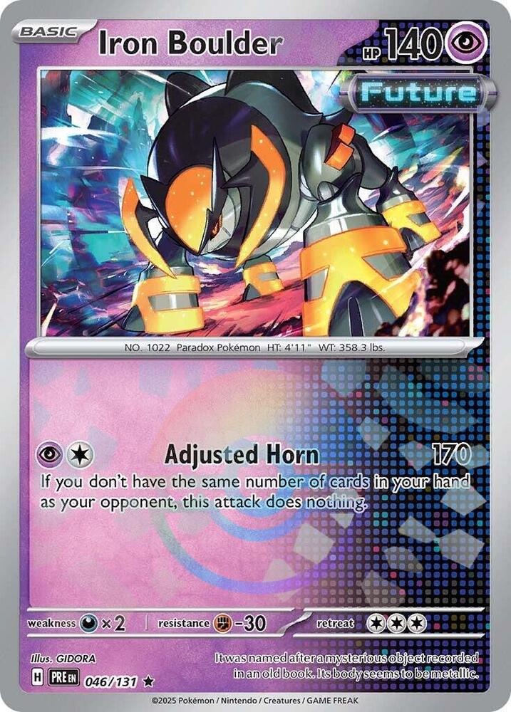 Iron Boulder (Poke Ball Pattern) 046/131 Rare Prismatic Evolutions Pokémon card