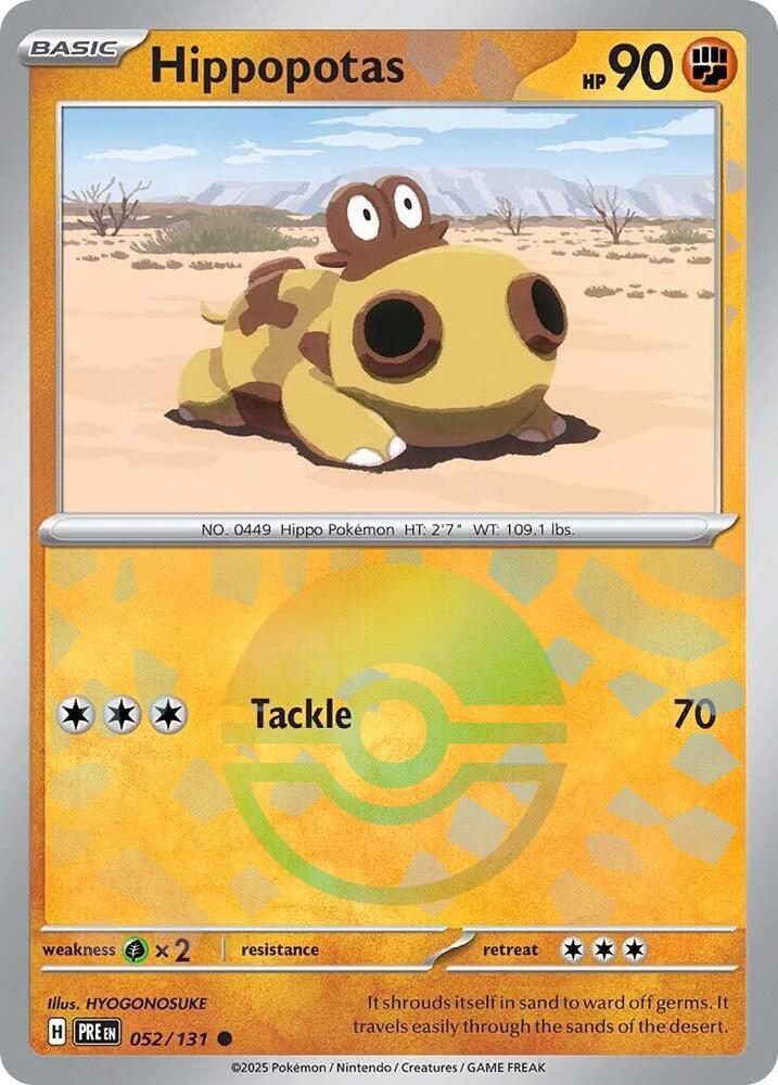 Hippopotas (Poke Ball Pattern) 052/131 Common Prismatic Evolutions Pokémon card