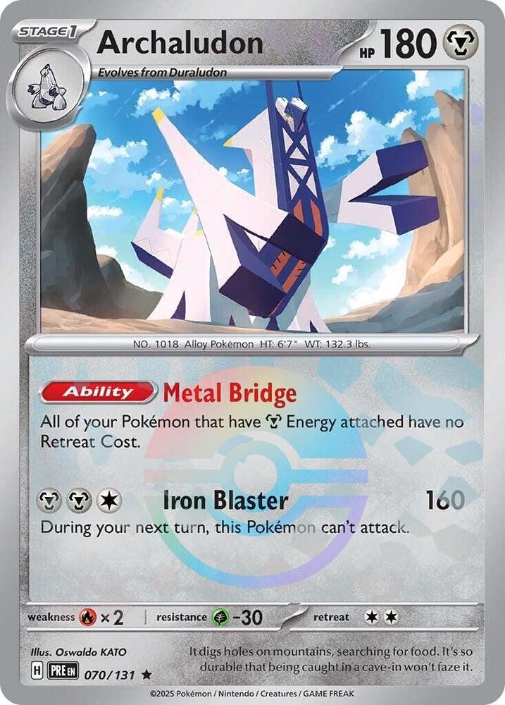 Archaludon (Poke Ball Pattern) 070/131 Rare Prismatic Evolutions Pokémon card