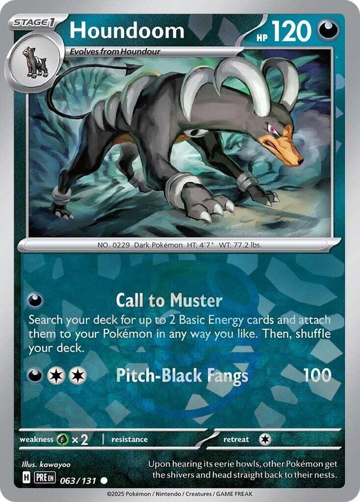 Houndoom (Master Ball Pattern) 063/131 Common Prismatic Evolutions Pokémon card