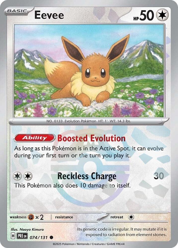 Eevee (Master Ball Pattern) 074/131 Common Prismatic Evolutions Pokémon card