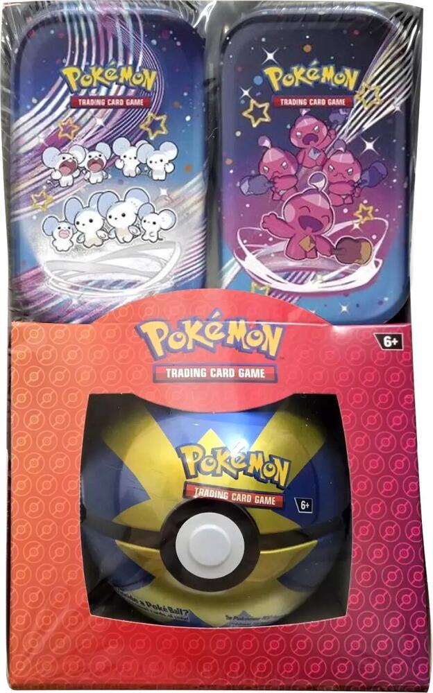 Retail Exclusive Pokemon Paldean Fates Mini Tins + Poke Ball Tin - Miscellaneous Cards & Products