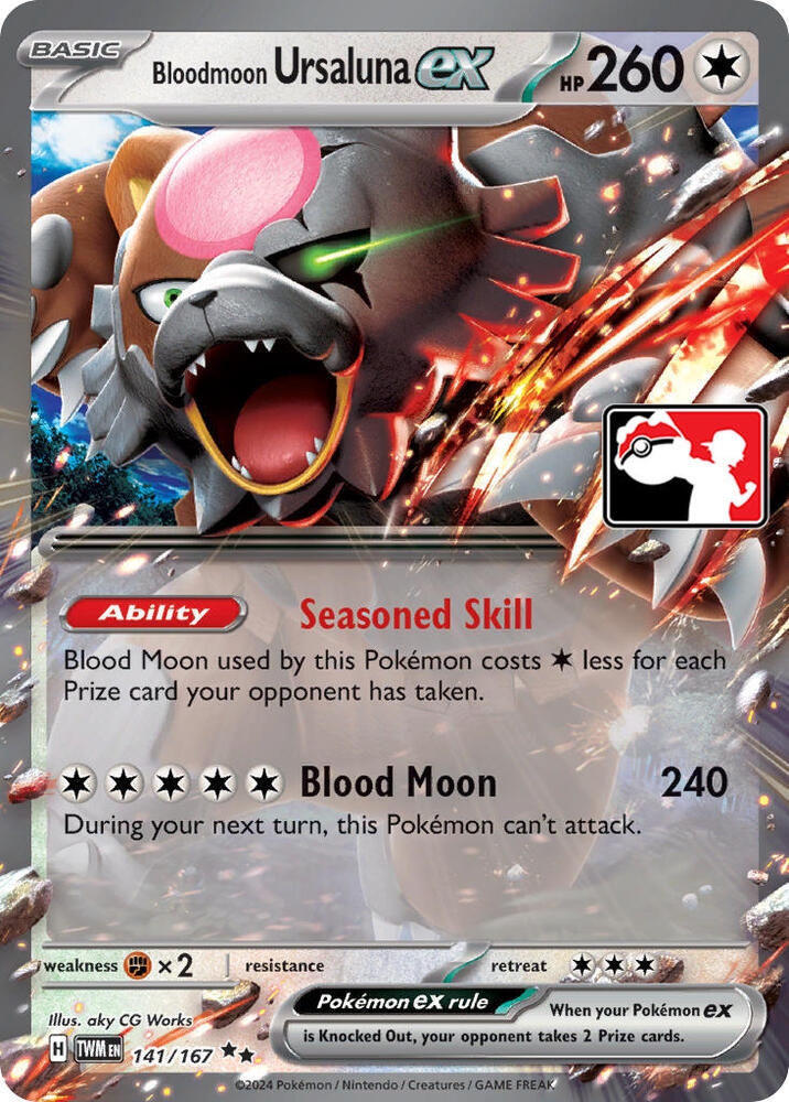 Bloodmoon Ursaluna ex - 141/167 Double Rare Prize Pack Series Cards