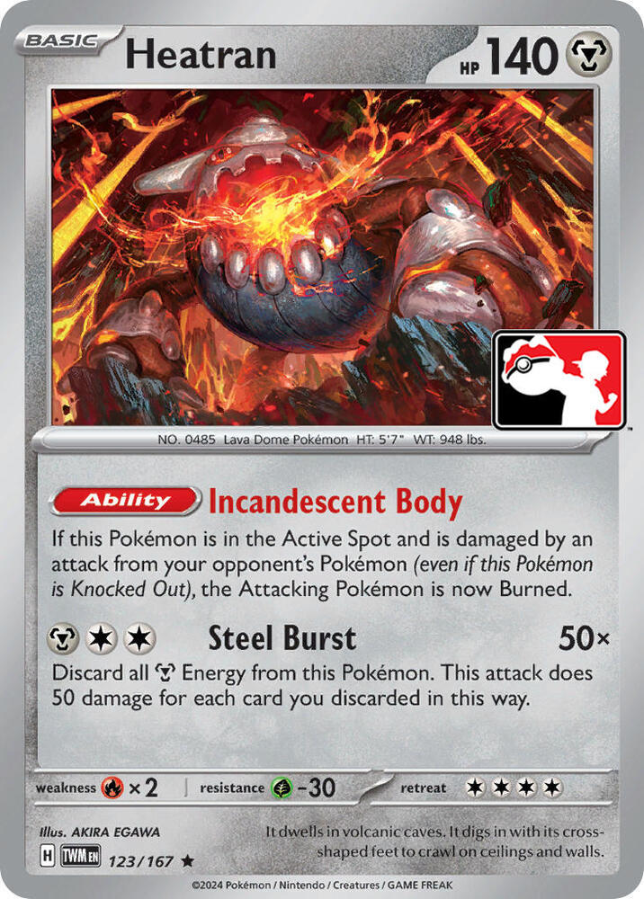 Heatran - 123/167 Rare Prize Pack Series Cards