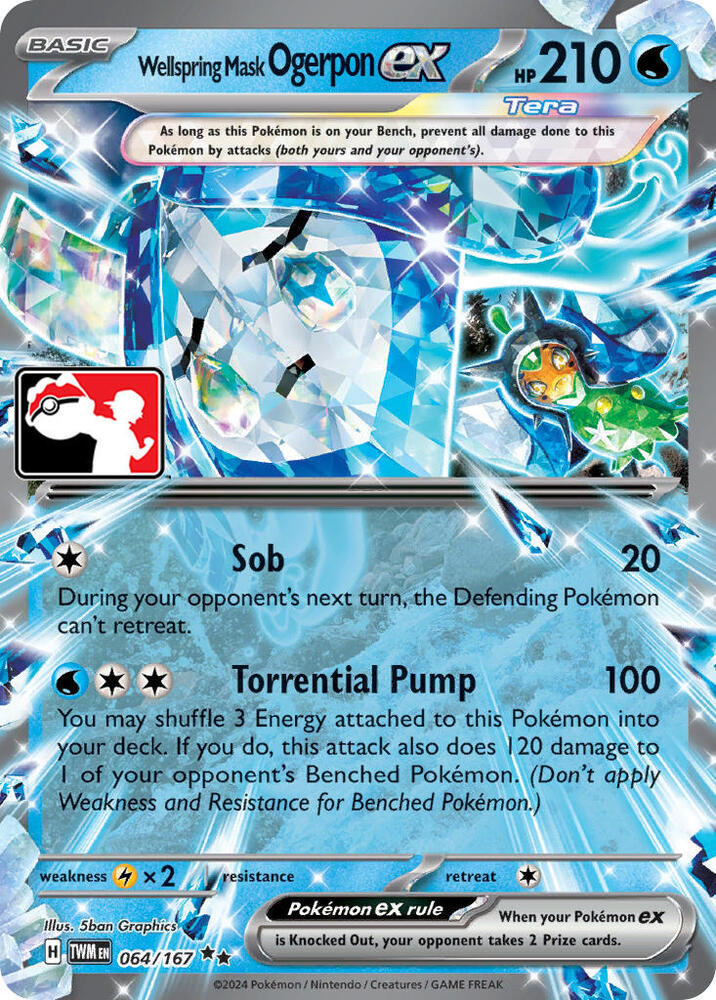 Wellspring Mask Ogerpon ex - 064/167 Double Rare Prize Pack Series Cards