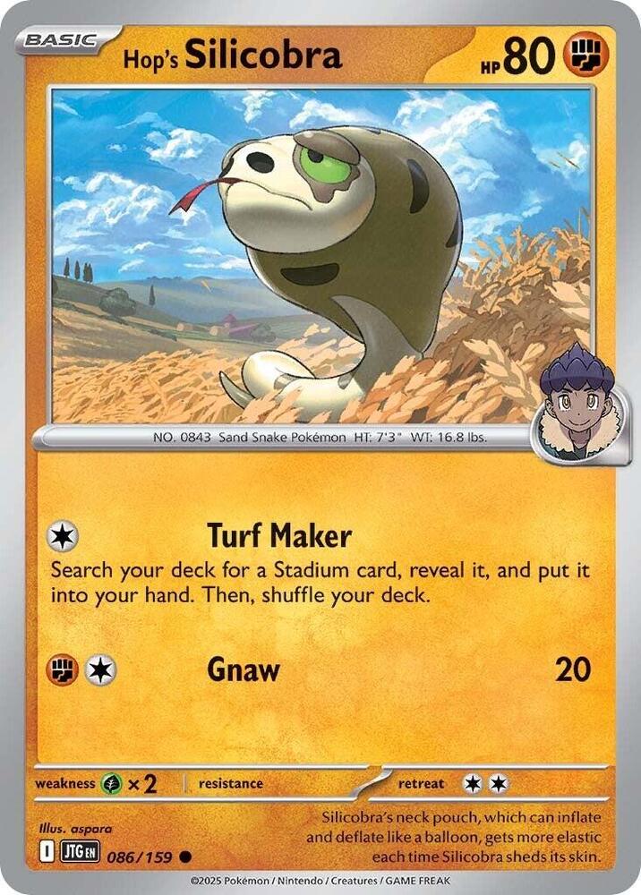 Hop's Silicobra 086/159 Common Journey Together Pokémon card