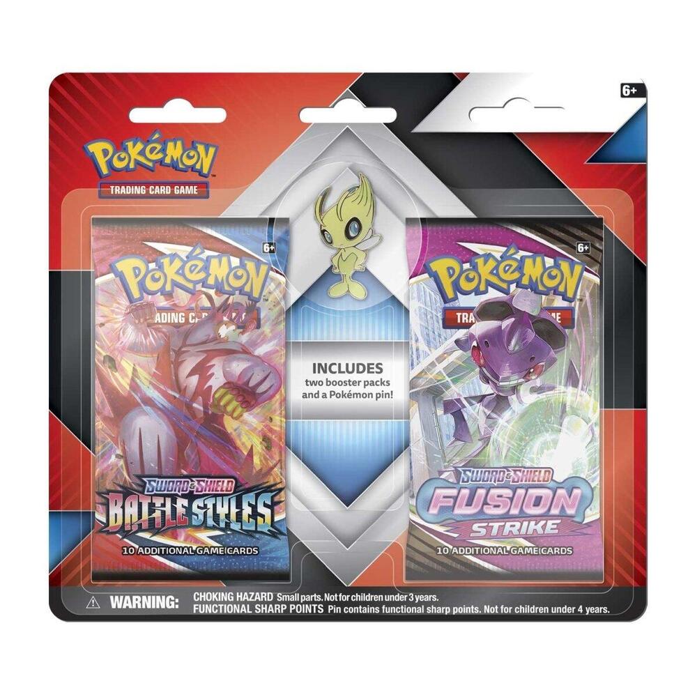 2 Booster Packs & Celebi Collector's Pin Miscellaneous Cards & Products Pokémon card