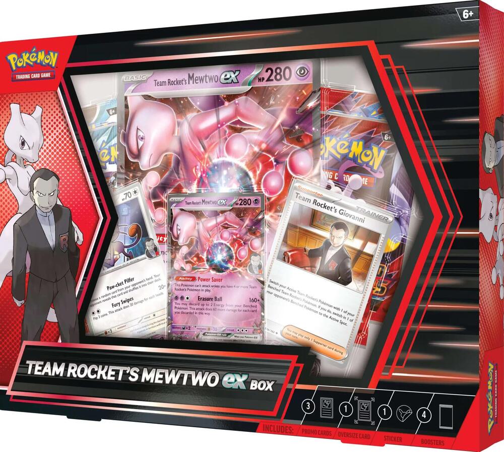 pokemon trading card games fall team rocket tin tcg Team Rocket's Mewtwo ex Box