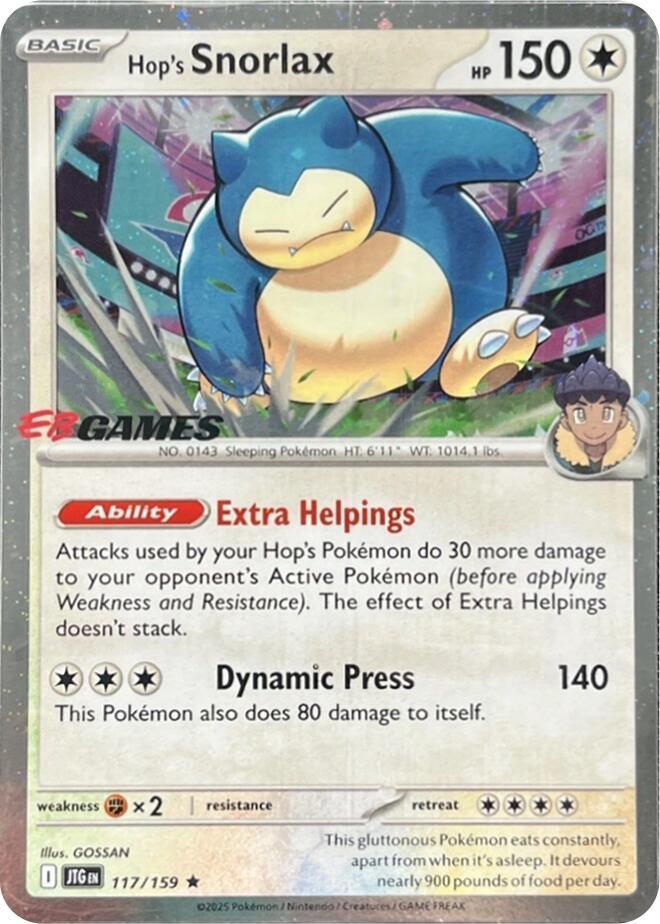 Hop's Snorlax - 117/159 (EB Games) (Cosmos Holo) Promo Miscellaneous Cards & Products