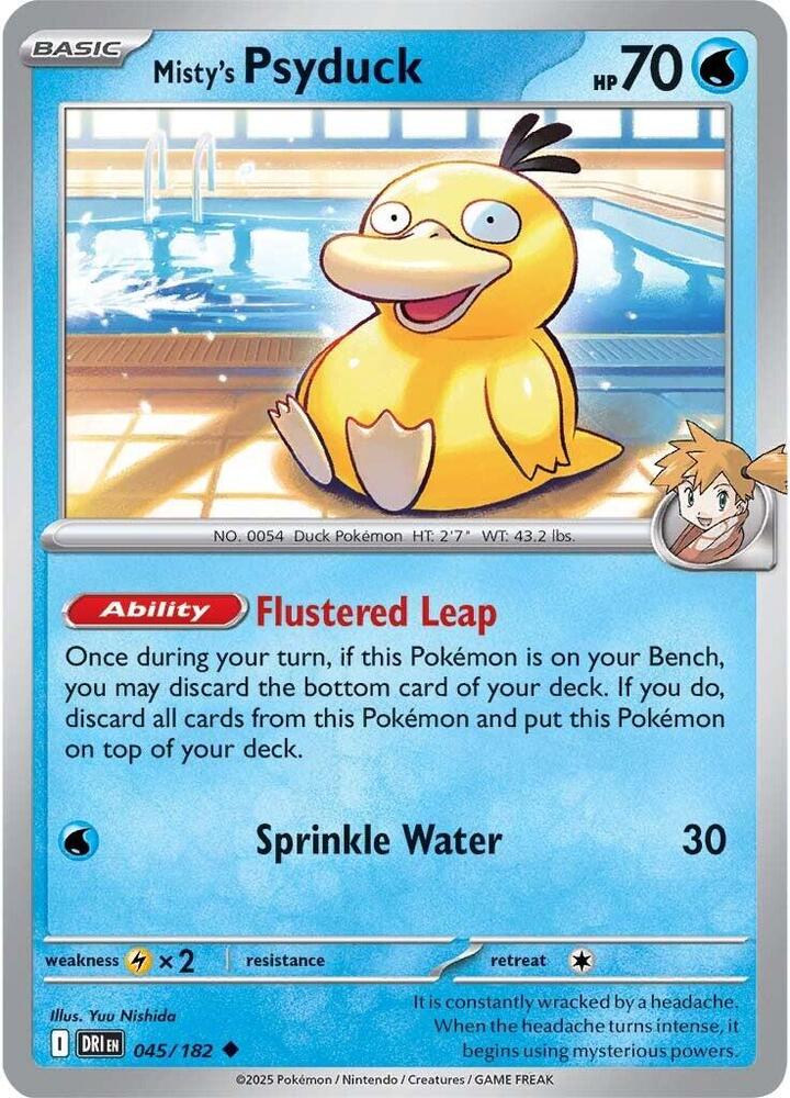 Misty's Psyduck 045/182 Uncommon Destined Rivals Pokémon card