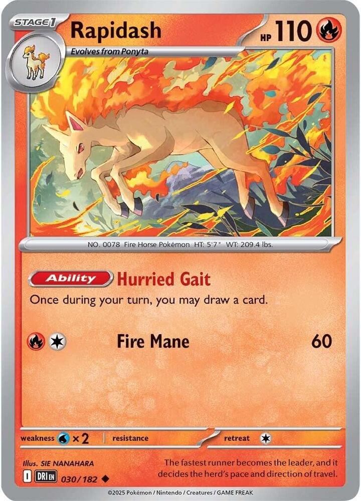Rapidash - 030/182 030/182 Uncommon Destined Rivals Pokémon card