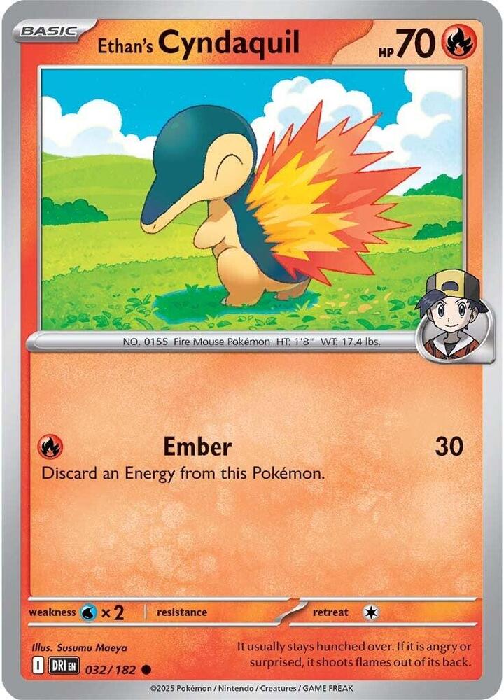 Ethan's Cyndaquil 032/182 Common Destined Rivals Pokémon card