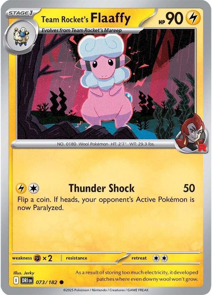 Team Rocket's Flaaffy 073/182 Common Destined Rivals Pokémon card