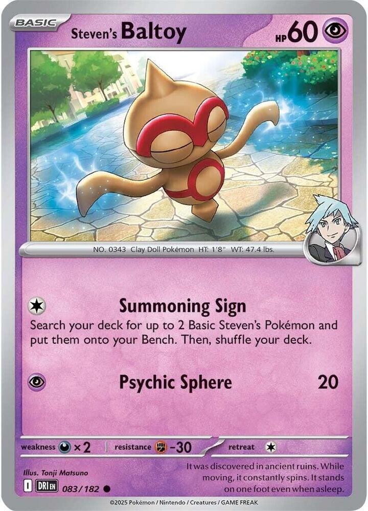 Steven's Baltoy 083/182 Common Destined Rivals Pokémon card
