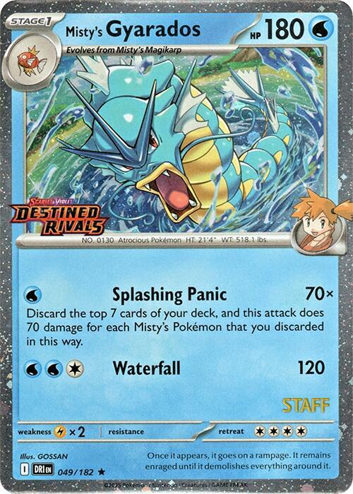 Misty's Gyarados (Prerelease Staff) - 049/182 Rare SV10: Destined Rivals