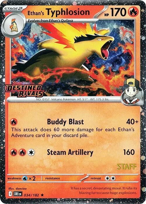 Ethan's Typhlosion (Prerelease Staff) - 034/182 Rare SV10: Destined Rivals