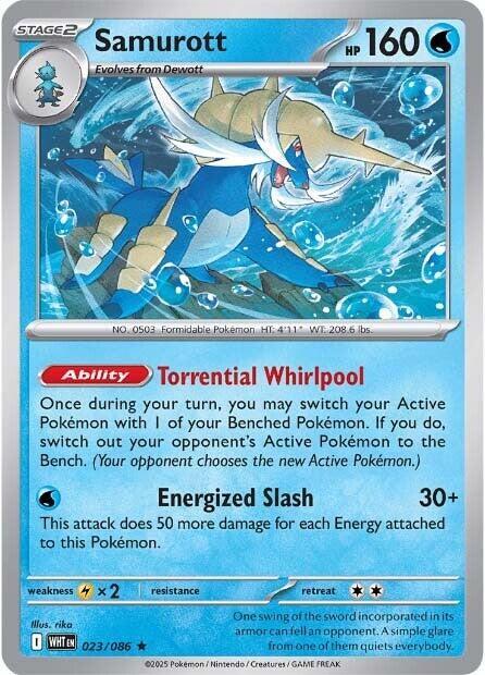 Samurott 023/086 Rare White Flare Pokémon card