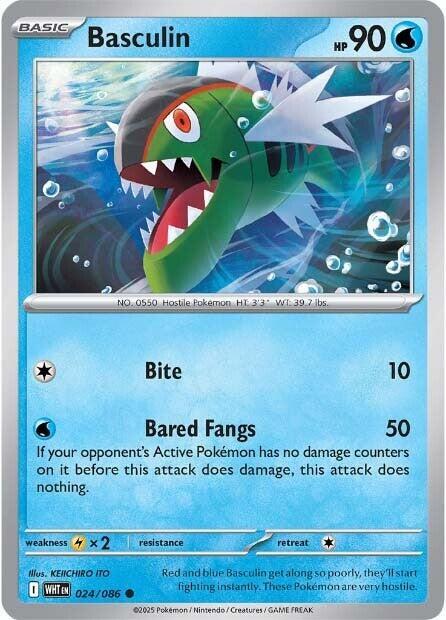 Basculin 024/086 Common White Flare Pokémon card
