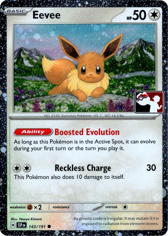 Eevee - 143/191 (Cosmos Holo) 143/191 Common Prize Pack Series Cards Pokémon card
