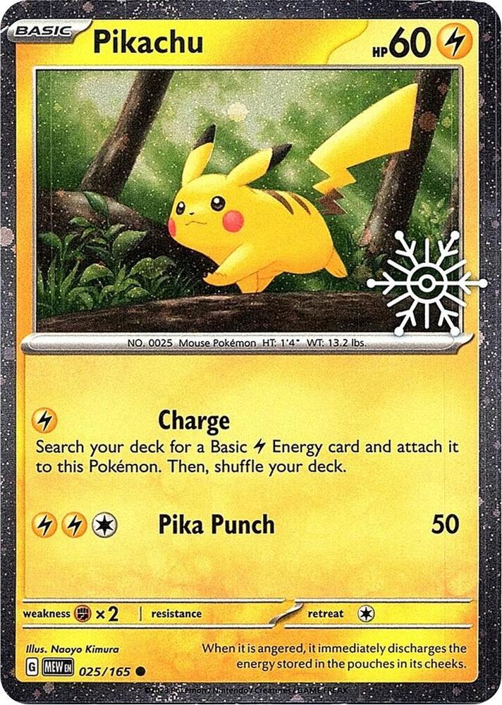 Pikachu - 025/165 (Holiday Calendar) 025/165 Common Miscellaneous Cards & Products Pokémon card