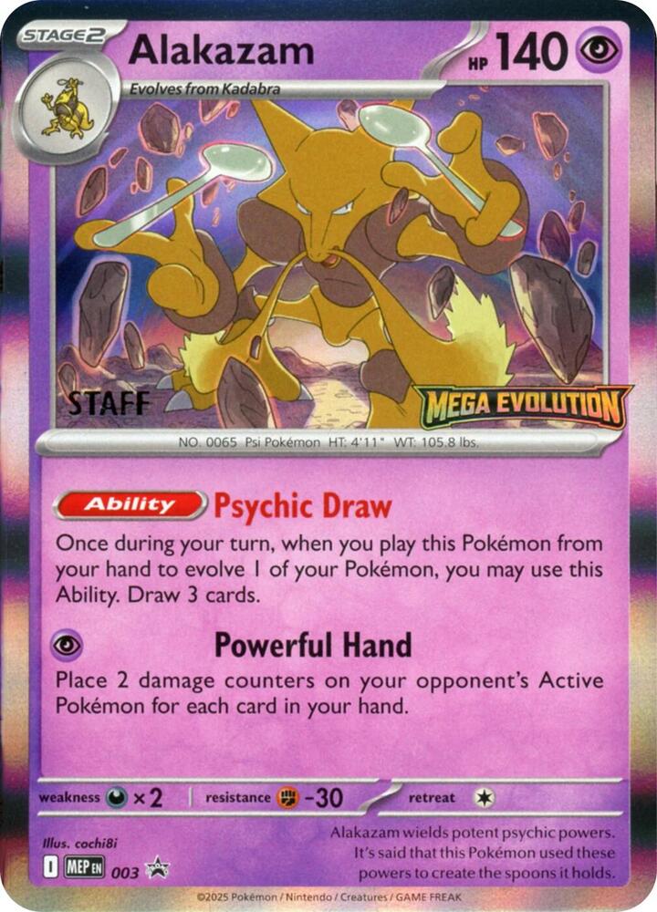 Alakazam - 003 (Staff) - 3 Promo ME: Mega Evolution Promo