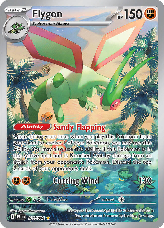 Flygon - 101/094 101/094 Illustration Rare Phantasmal Flames Pokémon card