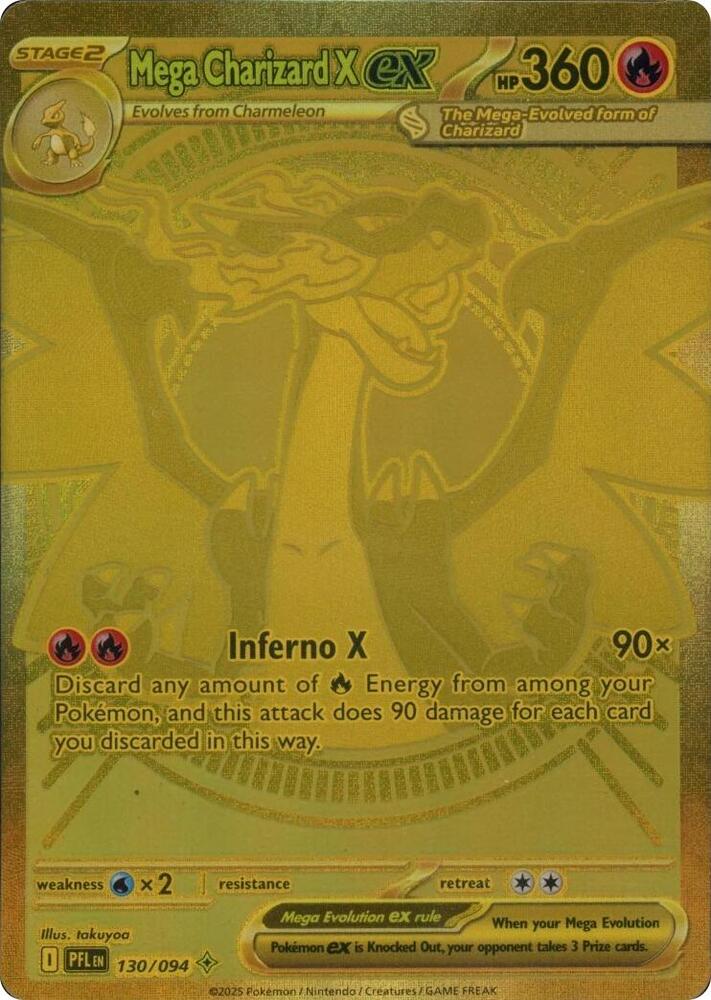 Mega Charizard X ex - 130/094 Mega Hyper Rare ME02: Phantasmal Flames