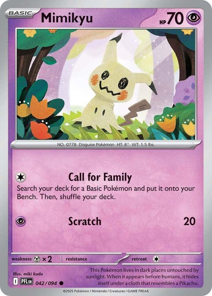 Mimikyu 042/094 Common Phantasmal Flames Pokémon card