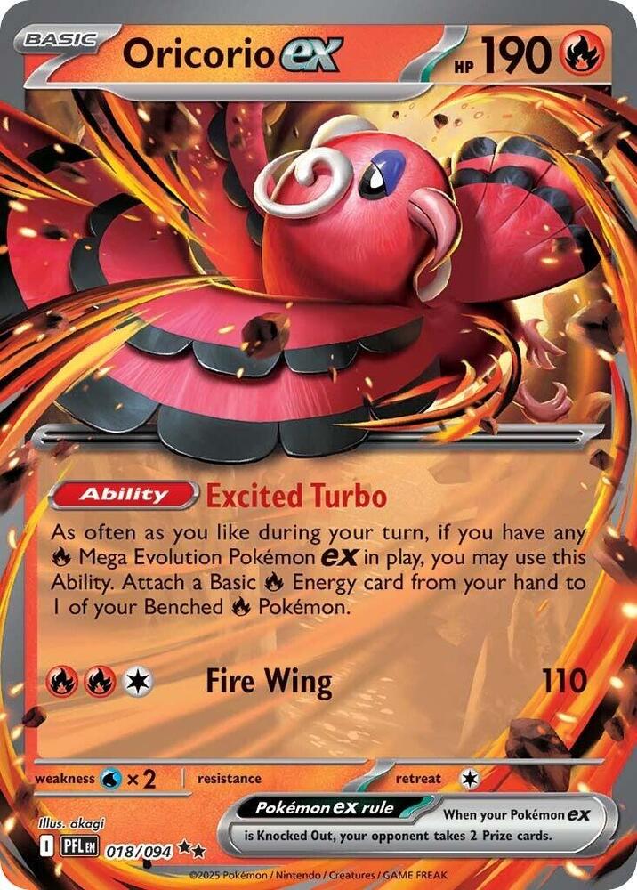Oricorio ex - 018/094 018/094 Double Rare Phantasmal Flames Pokémon card