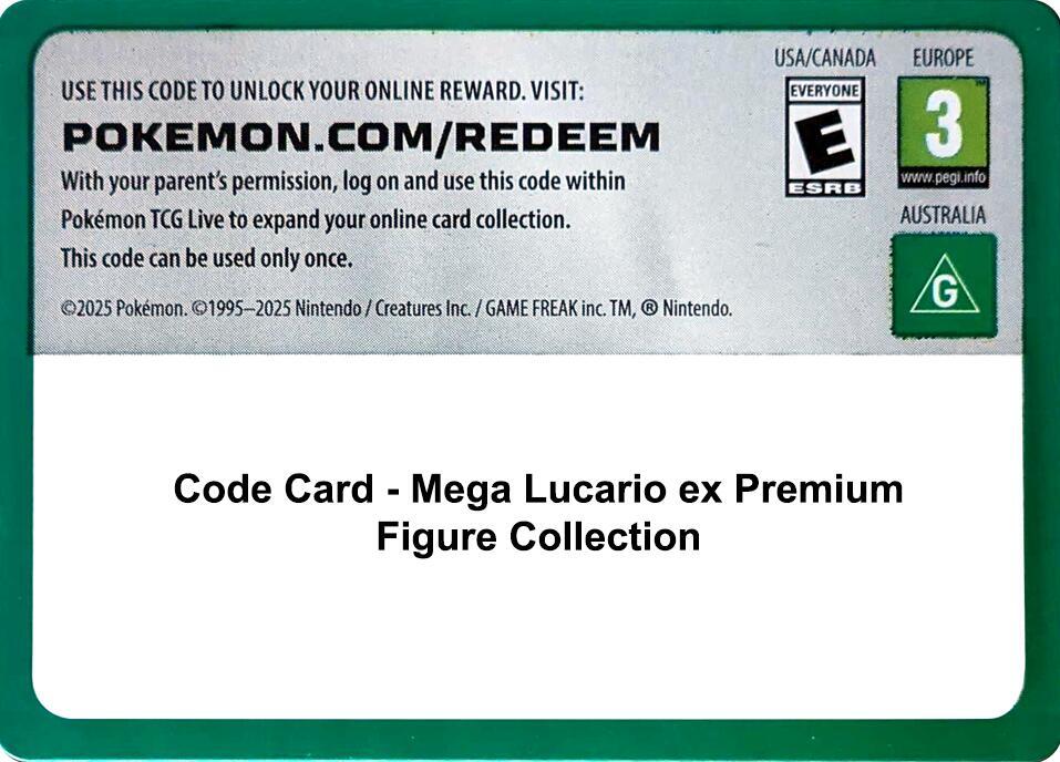 Code Card - Mega Lucario ex Premium Figure Collection Code Card Miscellaneous Cards & Products Pokémon card