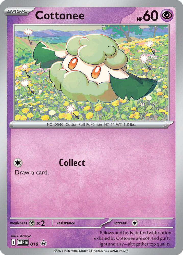 Cottonee (Cosmos Holo) 18 Promo Mega Evolution Promo Pokémon card