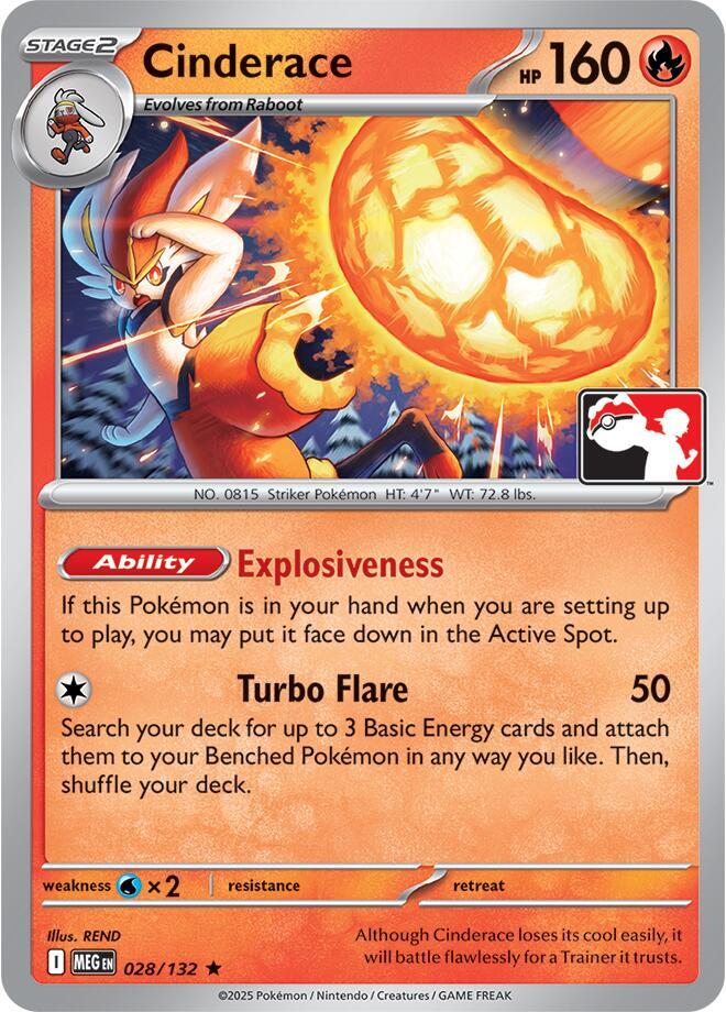 Cinderace - 028/132 028/132 Rare Prize Pack Series Cards Pokémon card